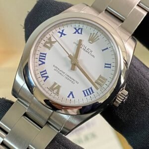 Rolex Steel Oyster Perpetual 31 - 2015 - Domed Bezel - White Roman Dial - Oyster Bracelet - 177200 *FULL STICKERS*