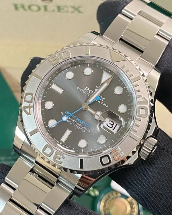 Rolex Steel and Platinum Yacht-Master 40 - 2024- Grey Dial - Platinum Bezel - 126622 *FULL SET* - Image 12