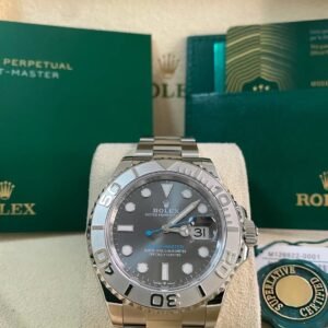 Rolex Steel and Platinum Yacht-Master 40 - 2024- Grey Dial - Platinum Bezel - 126622 *FULL SET*