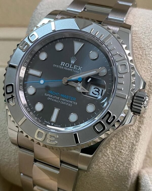 Rolex Steel and Platinum Yacht-Master 40 - 2024- Grey Dial - Platinum Bezel - 126622 *FULL SET* - Image 5
