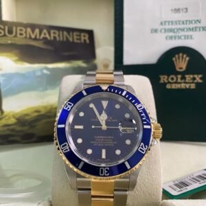 Rolex Steel and Yellow Gold Submariner Date - P serial - “Bluesy” Pre Ceramic Bezel -Oyster Bracelet - 16613