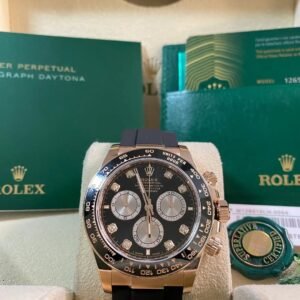 Rolex Everose Gold Cosmograph Daytona - 2024 - Black Diamond Dial - Oysterflex - 126515LN *FULL SET*