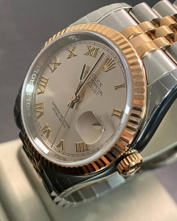 Rolex Steel and Everose Gold Datejust 36 - Fluted Bezel - Pink Roman Dial - Jubilee Bracelet - 116231 *MOST STICKERS* - Image 3