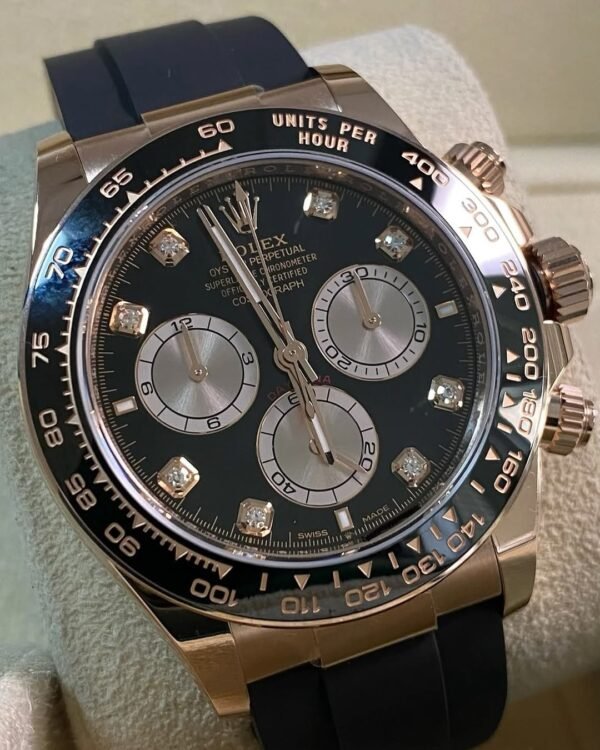 Rolex Everose Gold Cosmograph Daytona - 2024 - Black Diamond Dial - Oysterflex - 126515LN *FULL SET* - Image 6