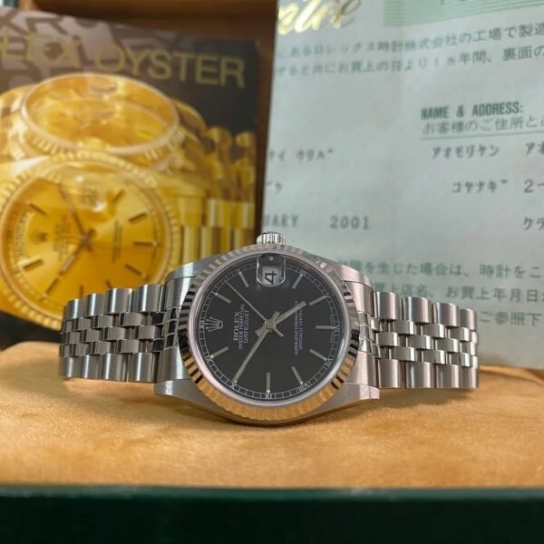 Rolex Steel Datejust 31 - A serial - Fluted Bezel - Black Index Dial - Jubilee Bracelet - 78274 *FULL SET*