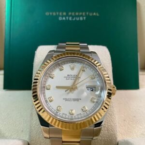 Rolex Steel & Yellow Rolesor Datejust II - Fluted Bezel - Ivory Diamond Dial - Oyster Bracelet - 116333