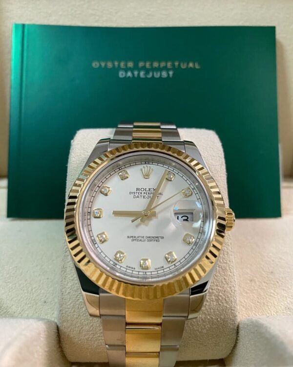 Rolex Steel & Yellow Rolesor Datejust II - Fluted Bezel - Ivory Diamond Dial - Oyster Bracelet - 116333