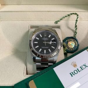 Rolex Steel Datejust II - 2016 - Fluted Bezel - Black Index Dial - Oyster Bracelet - 116334 *FULL SET*