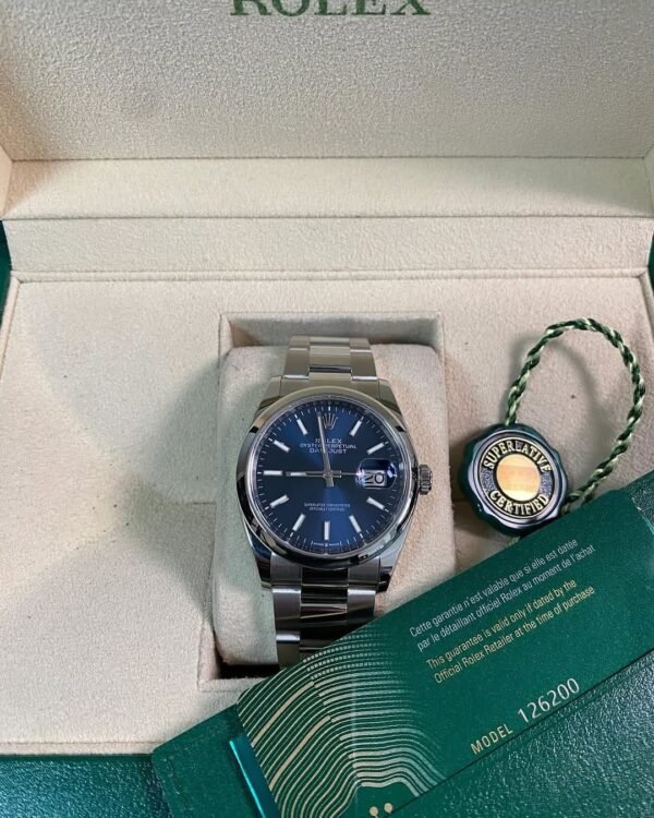 Rolex Steel Datejust 36 - 2021 - Domed Bezel - Blue Dial - Oyster Bracelet - 126200 *FULL SET*