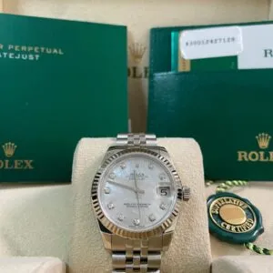 Rolex Steel Datejust 31 - 2016 - Fluted Bezel - Mother-of-Pearl Diamond Dial - Jubilee Bracelet - 178274 *FULL SET*