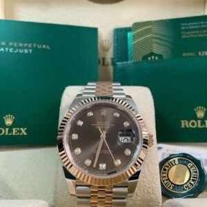 Rolex Steel and Everose Gold Datejust 41 - 2024 - Fluted Bezel - Chocolate Diamond Dial - Jubilee Bracelet - 126331