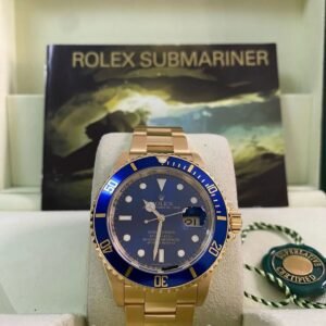 Rolex Yellow Gold Submariner Date - Z serial - Pre Ceramic Blue Bezel - Blue Dial - 16618