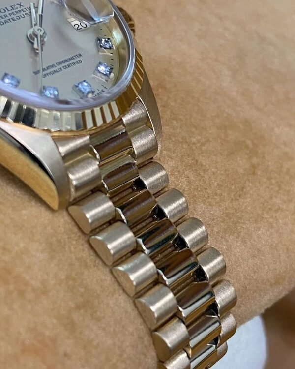 Rolex Yellow Gold Lady-Datejust - 1985 - Fluted Bezel - Lemon Diamond Dial - President Bracelet - 69178 *FULL SET* - Image 12