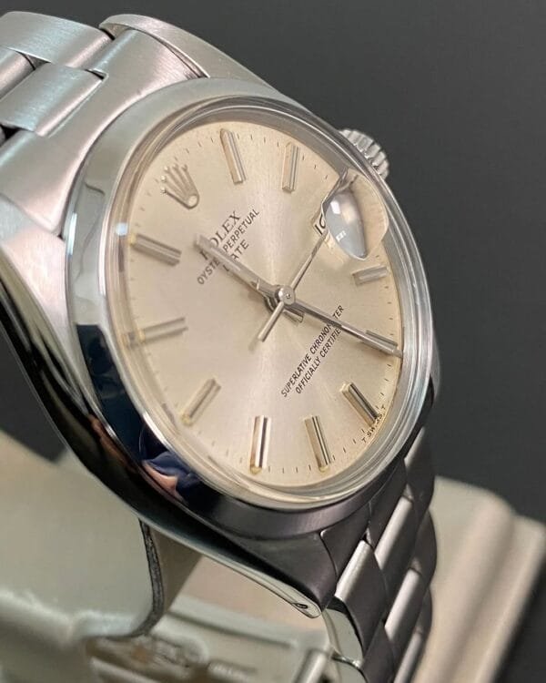 olex Steel Oyster Perpetual Date - 1978 - Domed Bezel - Silver Index Dial - Oyster Bracelet - 1500 - Image 4