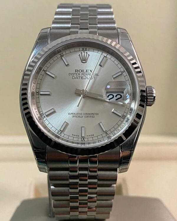 Rolex Steel Datejust 36 - 2009 - Fluted Bezel - Silver Index Dial - Jubilee Bracelet - 116234 *FULL STICKERS* - Image 12