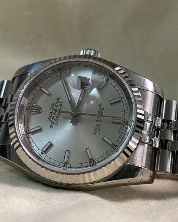 Rolex Steel Datejust 36 - 2009 - Fluted Bezel - Silver Index Dial - Jubilee Bracelet - 116234 *FULL STICKERS* - Image 9