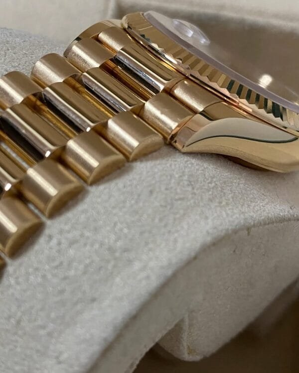 Rolex Yellow Gold Day-Date 36 - 2021 - Fluted Bezel - Champagne Index Dial - President Bracelet - 128238 *FULL SET* - Image 2