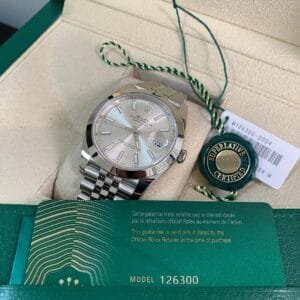 Rolex Steel Datejust 41 - 2021 - Smooth Bezel -Silver Index Dial - Jubilee Bracelet - 126300 *FULL SET*