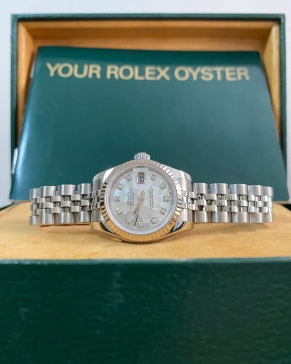 Rolex Steel Lady-Datejust - Z serial - Fluted Bezel - Mother-of-Pearl Diamond Dial - Jubilee Bracelet - 179174 - Image 2