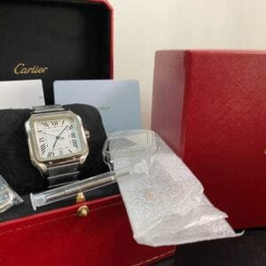 Cartier Santos de Cartier - 2024 - 39.8 mm Steel Case - White Roman Dial - WSSA0018 *FULL SET*