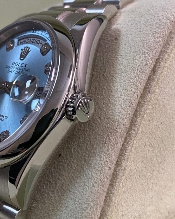 Rolex Platinum Day-Date 36 - 2013 - Domed Bezel - Ice Blue Glacier Diamond Dial - President Bracelet - 118206 *FULL SET* - Image 12