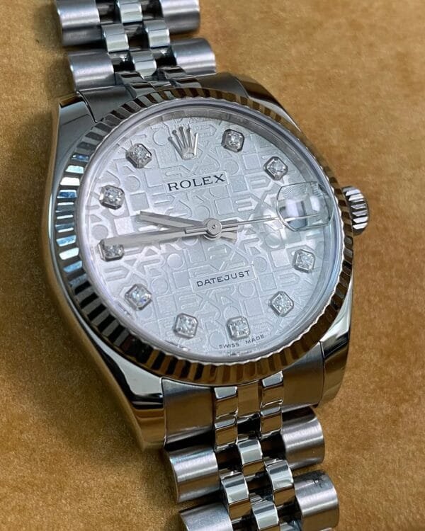 Rolex Steel Datejust 31 - Z serial - Fluted Bezel - Silver Anniversary Diamond Dial - Jubilee Bracelet - 178274 *FULL SET* - Image 3
