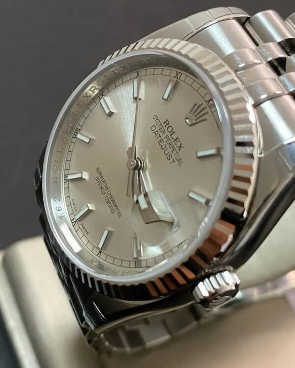 Rolex Steel Datejust 36 - 2009 - Fluted Bezel - Silver Index Dial - Jubilee Bracelet - 116234 *FULL STICKERS* - Image 2