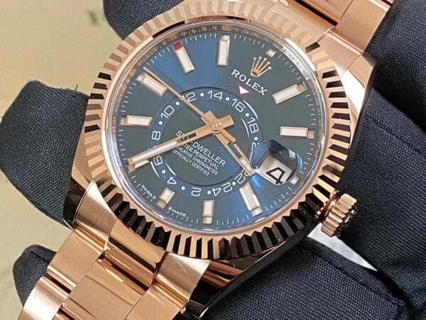 Rolex Everose Gold Sky-Dweller - 2024 - Blue-Green Dial - Oyster Bracelet - 336935 - Image 11