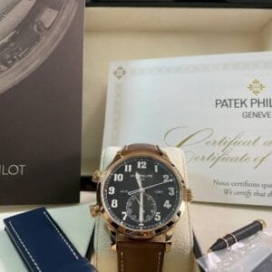 Patek Philippe Complications Calatrava Pilot Travel Time - 42 mm - 2023 - Rose Gold - Chocolate Dial - 5524R-001 *FULL SET*