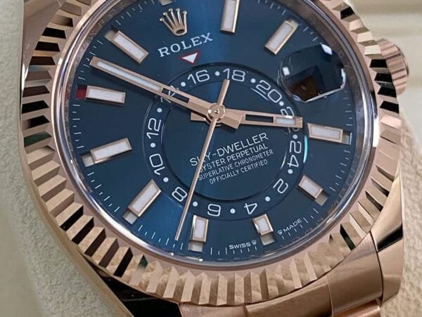 Rolex Everose Gold Sky-Dweller - 2024 - Blue-Green Dial - Oyster Bracelet - 336935 - Image 8