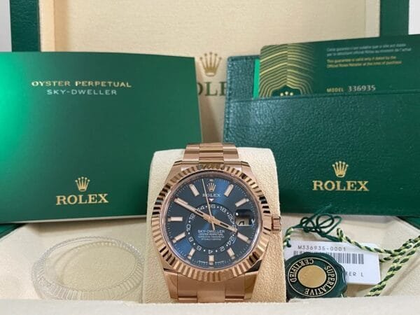 Rolex Everose Gold Sky-Dweller - 2024 - Blue-Green Dial - Oyster Bracelet - 336935
