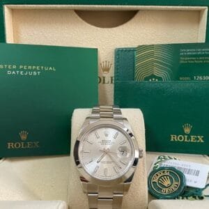 Rolex Steel Datejust 41 - 2022 - Smooth Bezel - Silver Index Dial - Oyster Bracelet - 126300 *COMPLETE SET*