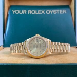 Rolex Yellow Gold Lady-Datejust - 1986 - Fluted Bezel - Champagne Index Dial - President Bracelet - 69178