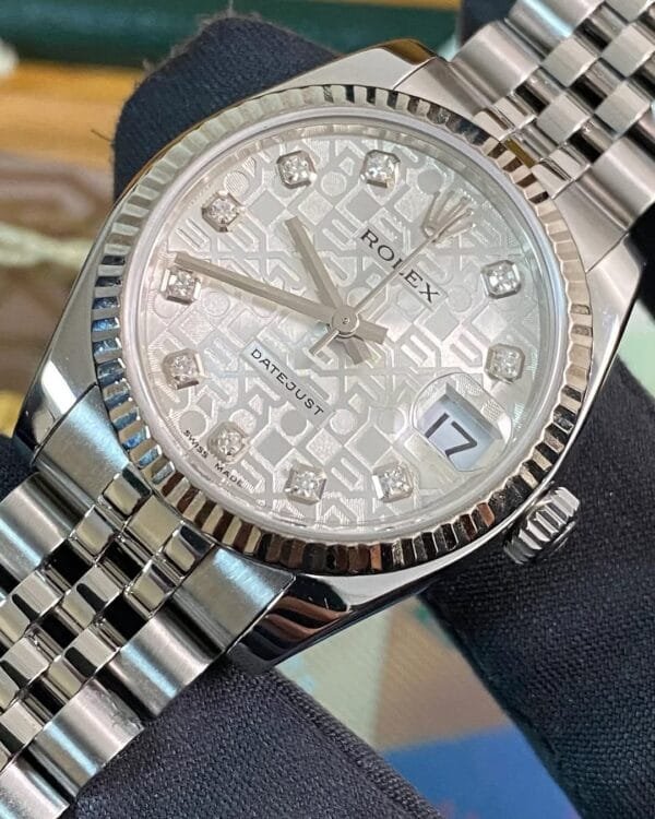 Rolex Steel Datejust 31 - Z serial - Fluted Bezel - Silver Anniversary Diamond Dial - Jubilee Bracelet - 178274 *FULL SET* - Image 4