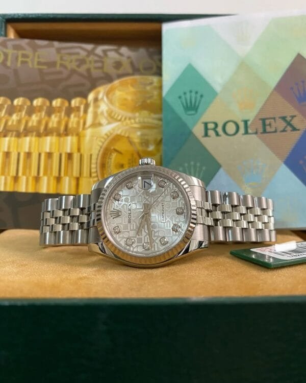 Rolex Steel Datejust 31 - Z serial - Fluted Bezel - Silver Anniversary Diamond Dial - Jubilee Bracelet - 178274 *FULL SET*