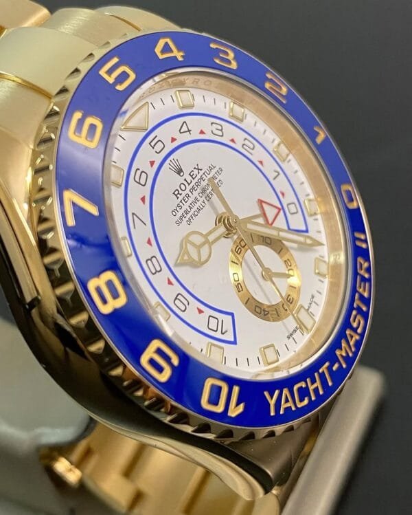 Rolex Yellow Gold Yacht-Master II - 2020 - Blue Bezel - White Dial - 116688 *FULL SET* - Image 5