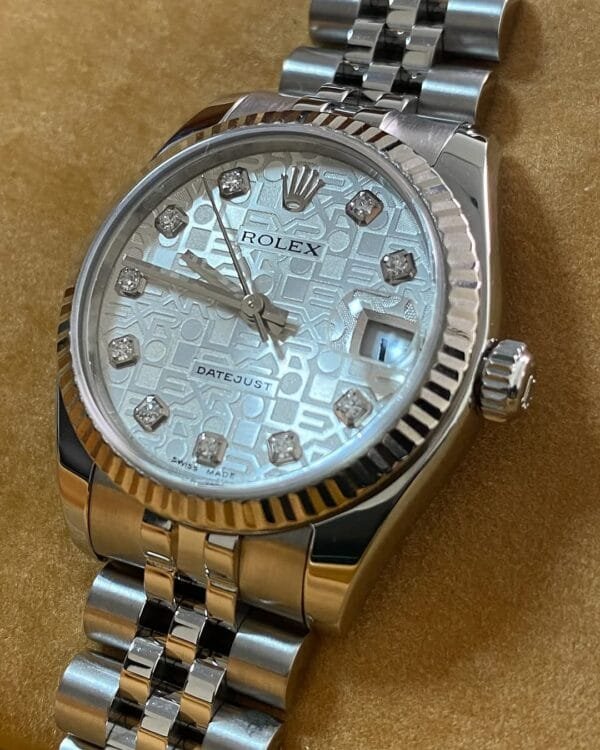 Rolex Steel Datejust 31 - Z serial - Fluted Bezel - Silver Anniversary Diamond Dial - Jubilee Bracelet - 178274 *FULL SET* - Image 6