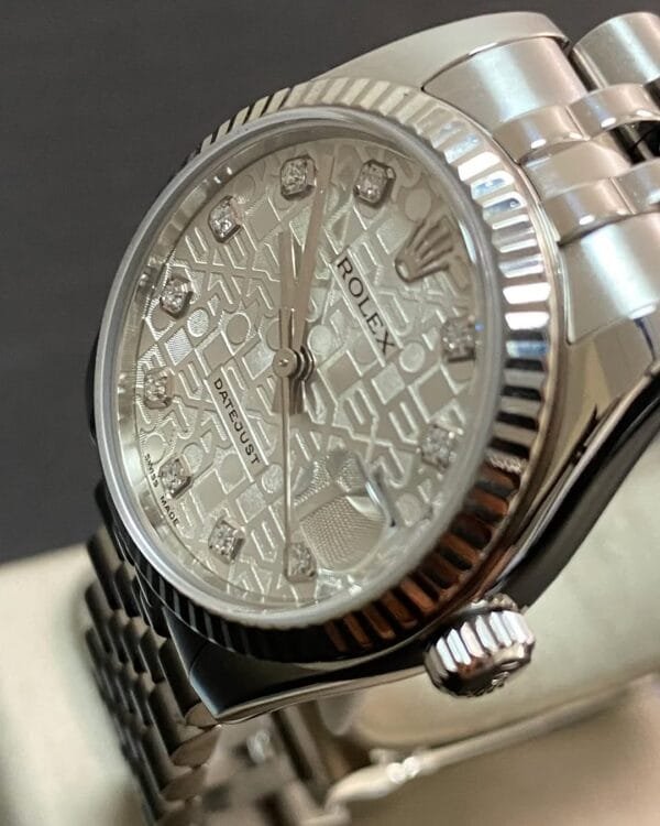 Rolex Steel Datejust 31 - Z serial - Fluted Bezel - Silver Anniversary Diamond Dial - Jubilee Bracelet - 178274 *FULL SET* - Image 7