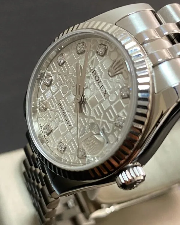 Rolex Steel Datejust 31 - Z serial - Fluted Bezel - Silver Anniversary Diamond Dial - Jubilee Bracelet - 178274 *FULL SET* - Image 7