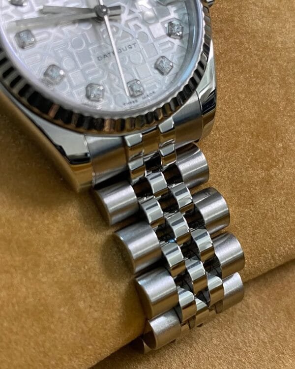 Rolex Steel Datejust 31 - Z serial - Fluted Bezel - Silver Anniversary Diamond Dial - Jubilee Bracelet - 178274 *FULL SET* - Image 8