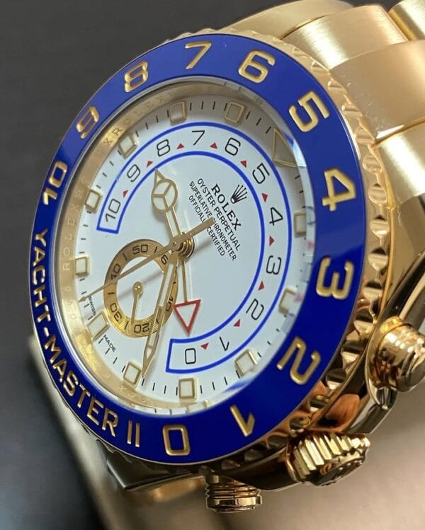 Rolex Yellow Gold Yacht-Master II - 2020 - Blue Bezel - White Dial - 116688 *FULL SET* - Image 8