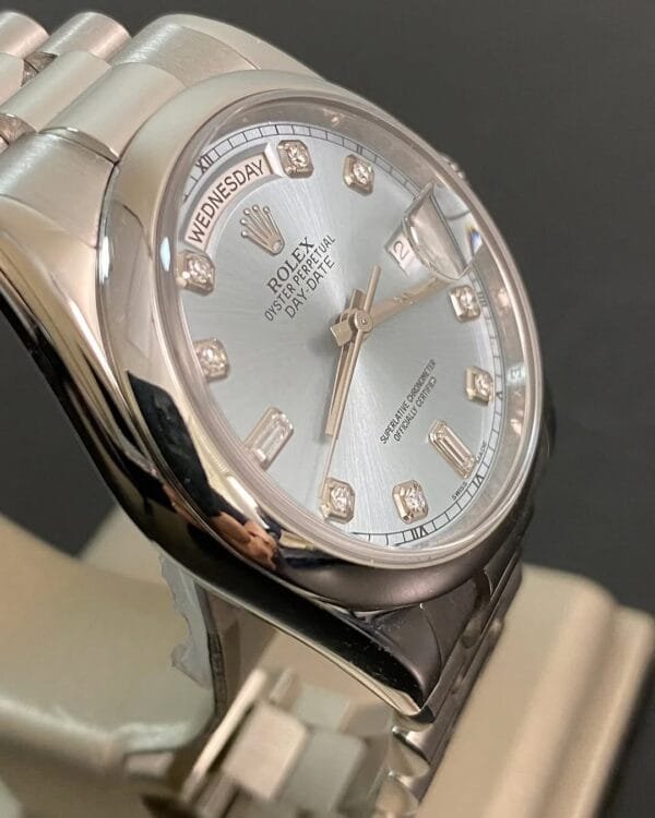Rolex Platinum Day-Date 36 - 2013 - Domed Bezel - Ice Blue Glacier Diamond Dial - President Bracelet - 118206 *FULL SET* - Image 9