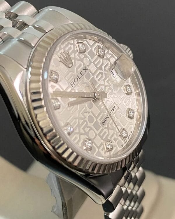 Rolex Steel Datejust 31 - Z serial - Fluted Bezel - Silver Anniversary Diamond Dial - Jubilee Bracelet - 178274 *FULL SET* - Image 9