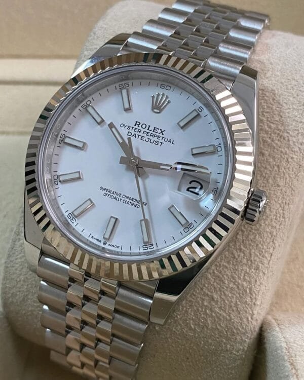 Rolex Steel Datejust 41 - 2021 - Fluted Bezel - White Index Dial - Jubilee Bracelet - 126334 *FULL SET* - Image 10