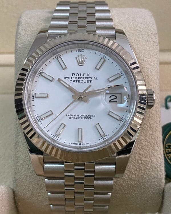 Rolex Steel Datejust 41 - 2021 - Fluted Bezel - White Index Dial - Jubilee Bracelet - 126334 *FULL SET* - Image 9