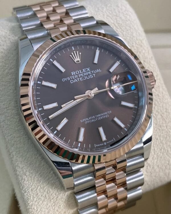Rolex Steel & Everose Gold Datejust 36 - 2025 - Fluted Bezel - Chocolate Dial - Jubilee Bracelet - 126231 *FULL SET* - Image 8