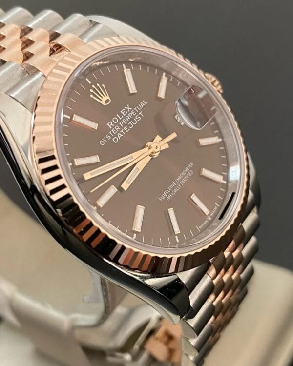 Rolex Steel & Everose Gold Datejust 36 - 2025 - Fluted Bezel - Chocolate Dial - Jubilee Bracelet - 126231 *FULL SET* - Image 7