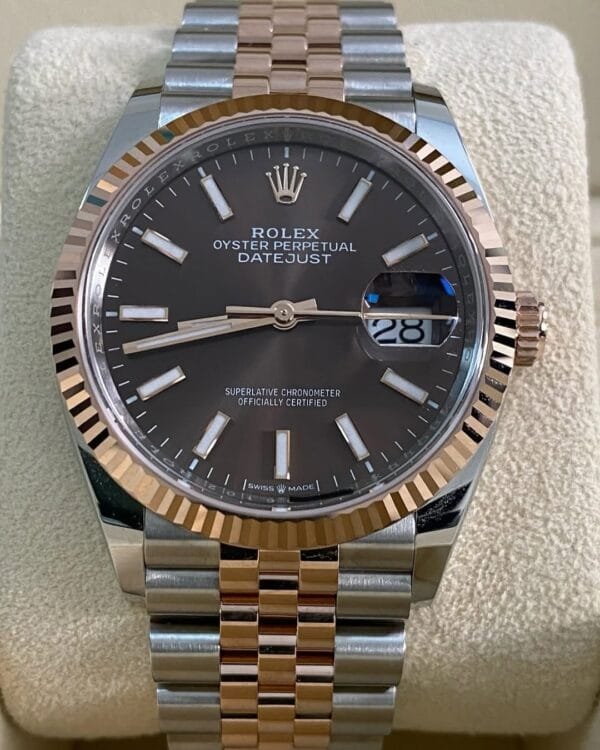 Rolex Steel & Everose Gold Datejust 36 - 2025 - Fluted Bezel - Chocolate Dial - Jubilee Bracelet - 126231 *FULL SET* - Image 6