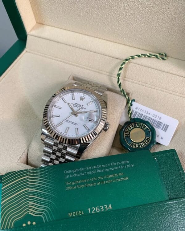 Rolex Steel Datejust 41 - 2021 - Fluted Bezel - White Index Dial - Jubilee Bracelet - 126334 *FULL SET* - Image 7