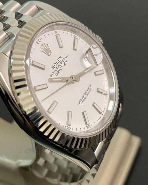 Rolex Steel Datejust 41 - 2021 - Fluted Bezel - White Index Dial - Jubilee Bracelet - 126334 *FULL SET* - Image 6